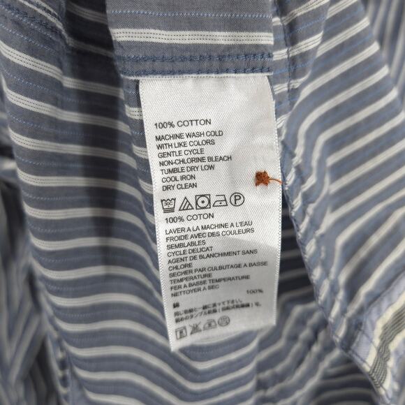 Tommy Bahama Shirt Mens Medium Gray Striped Island Modern Fit Casual Long Sleeve - Picture 8 of 9